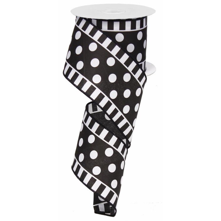 Black and White Dots/Stripes, 2.5"