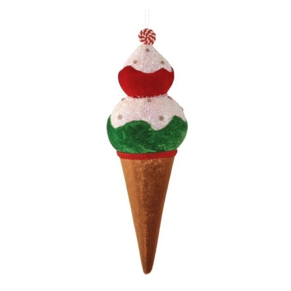 Fabric Peppermint Ice Cream Ornament, 15"