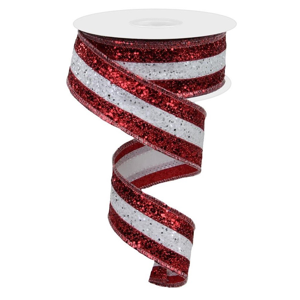 3-in-1 Large Glitter: Red/White, 1.5"