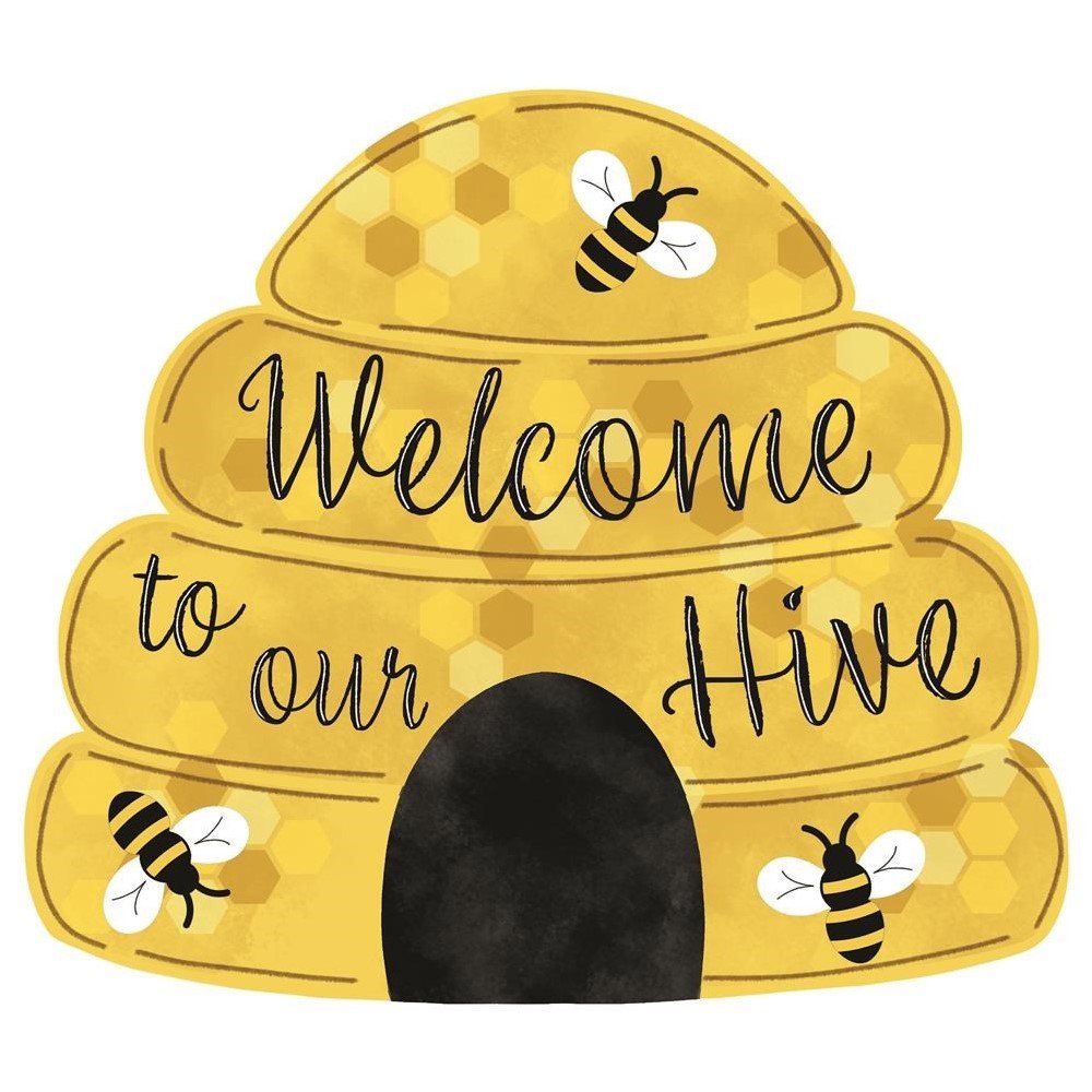 Metal Embossed Beehive Sign, 12"