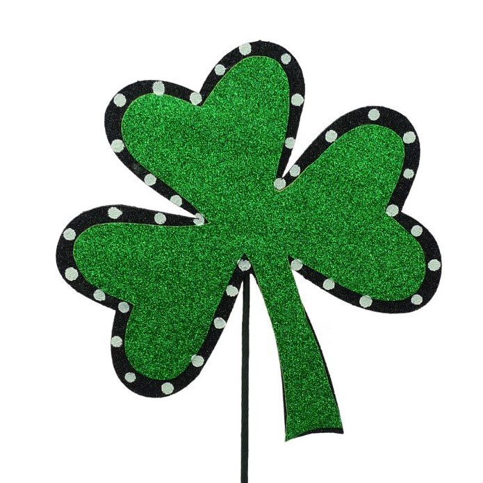 Shamrock with Polka Dot Border Pick, 19"
