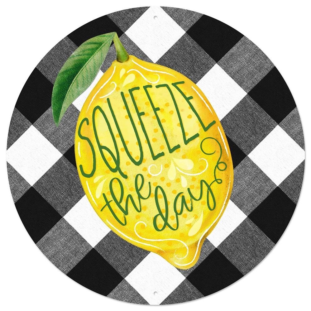 Squeeze The Day Lemon Sign, 12"