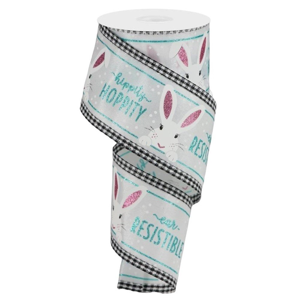 Peeking Bunny w/Gingham Edge, 2.5"