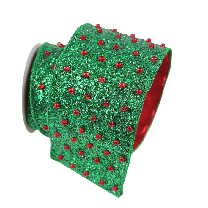 Glitter Ornaments: Red/Green, 4"