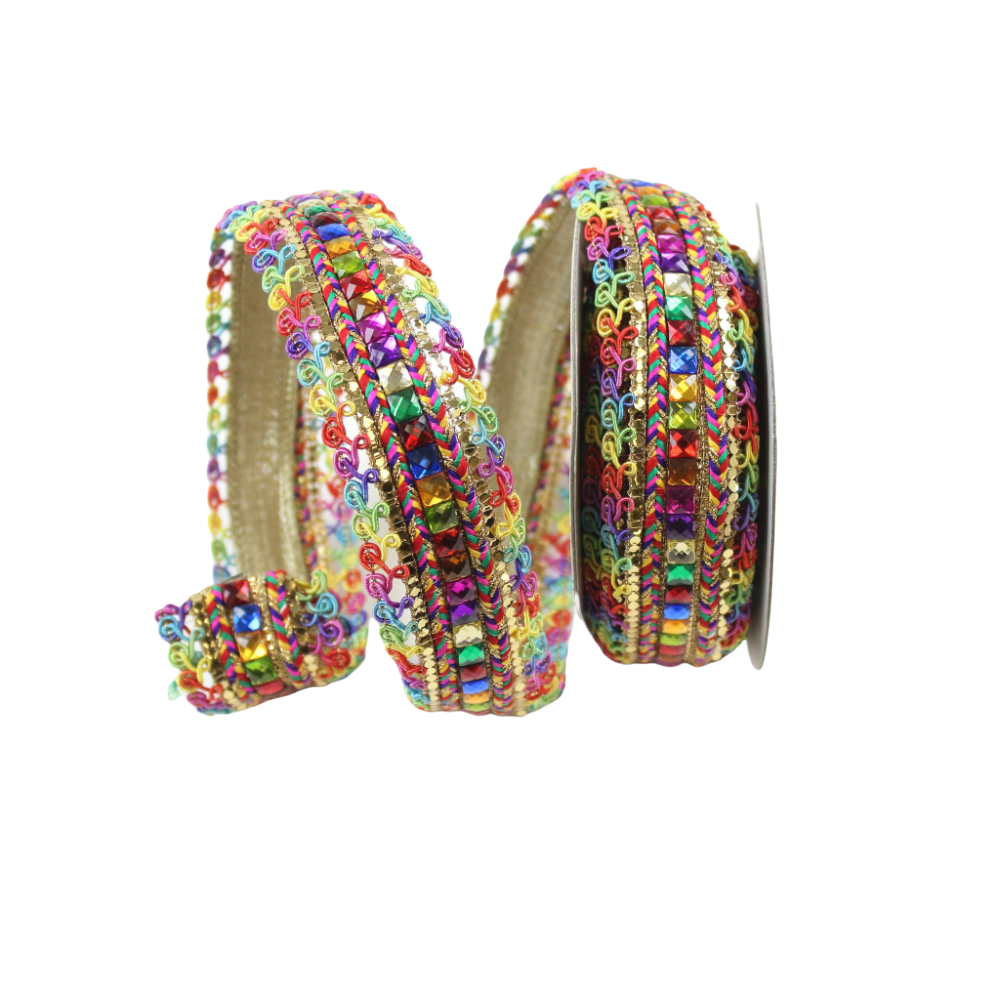 Multi Colors Jeweled, 1.5"