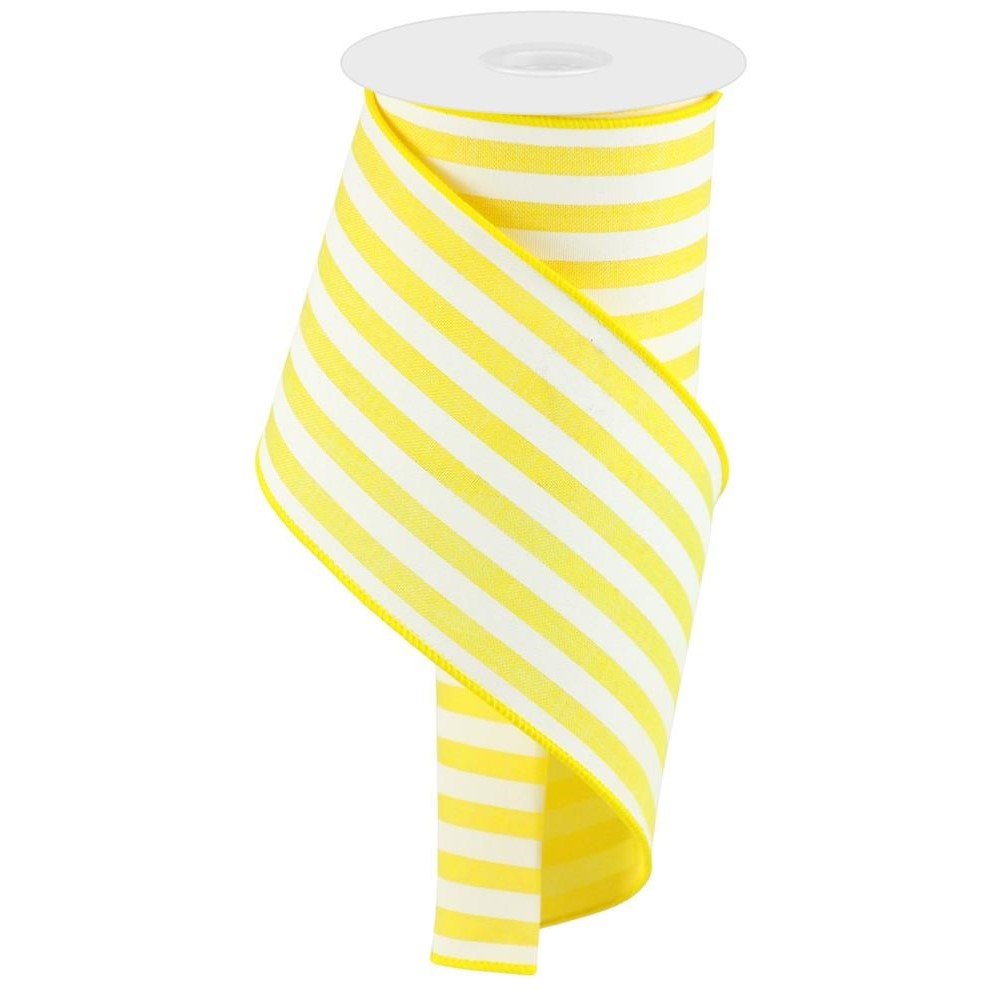 Vertical Stripe: Yellow and White, 4"