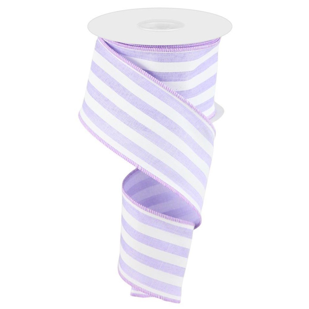 Vertical Stripe: Lavender and White, 2.5"