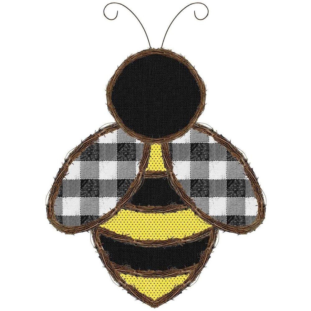 Grapevine/Fabric Check Bee, 20"