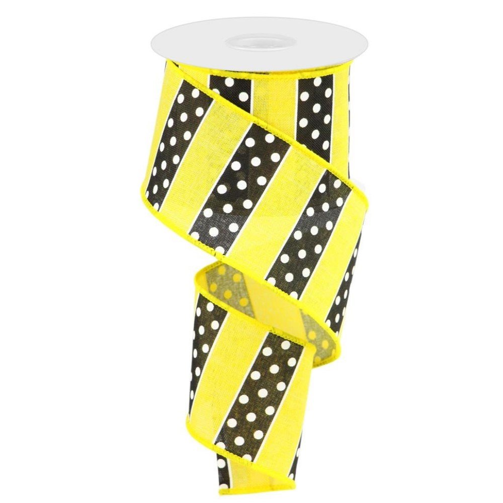 Polka Dot/Stripes, 2.5": Yellow