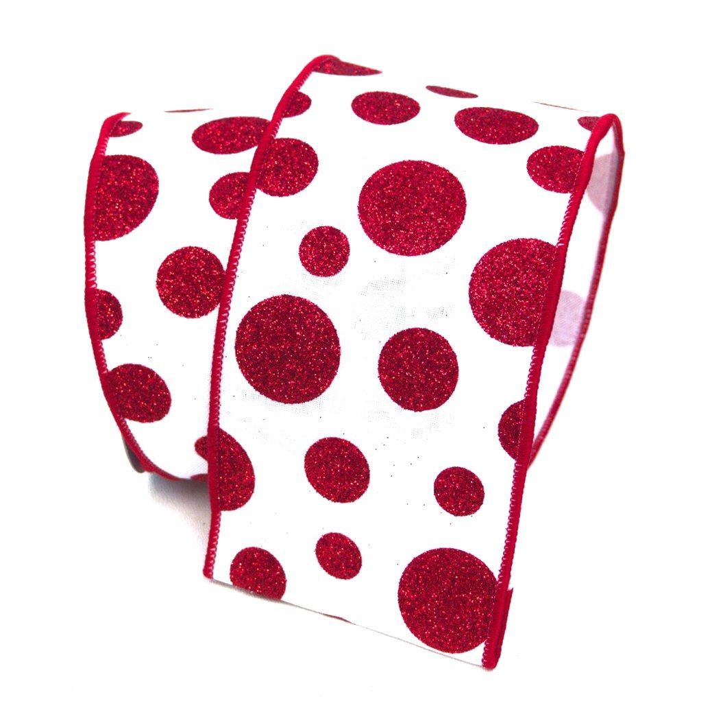 Glitter Random Dots: Red, 4"