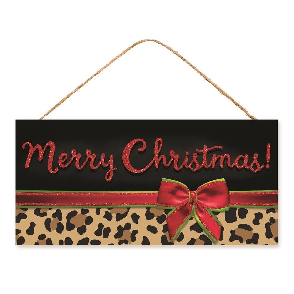 Leopard Print Merry Christmas, 12.5"