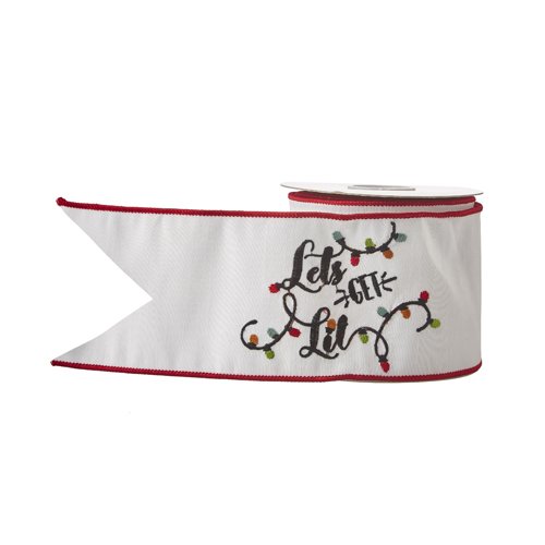 Let's Get Lit Wired Ribbon, 4"