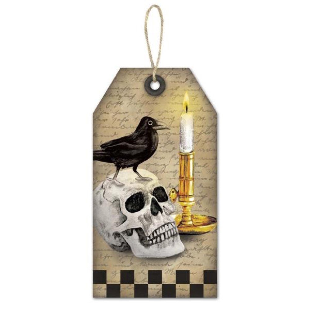 Skull/Crow/Candlestick Tag Sign, 12"