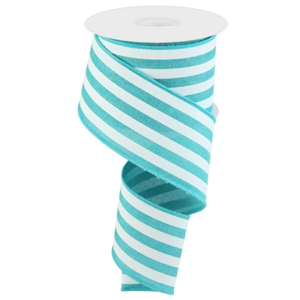 Vertical Stripe: Teal/White, 2.5"