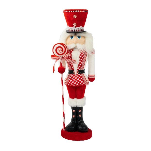 Nutcracker w/ Peppermint Staff: Red Hat, 24"