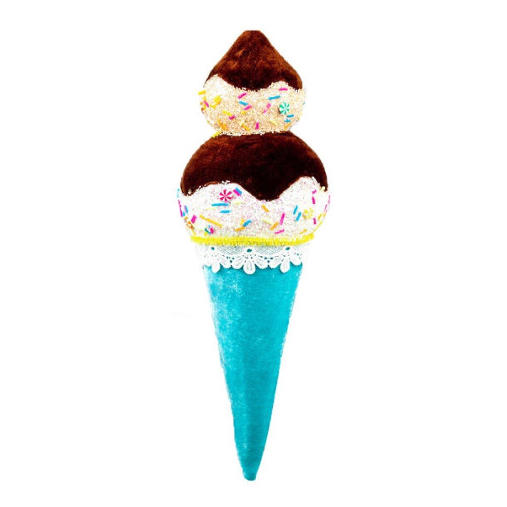 Blue Chocolate Ice Cream Cone, 13"