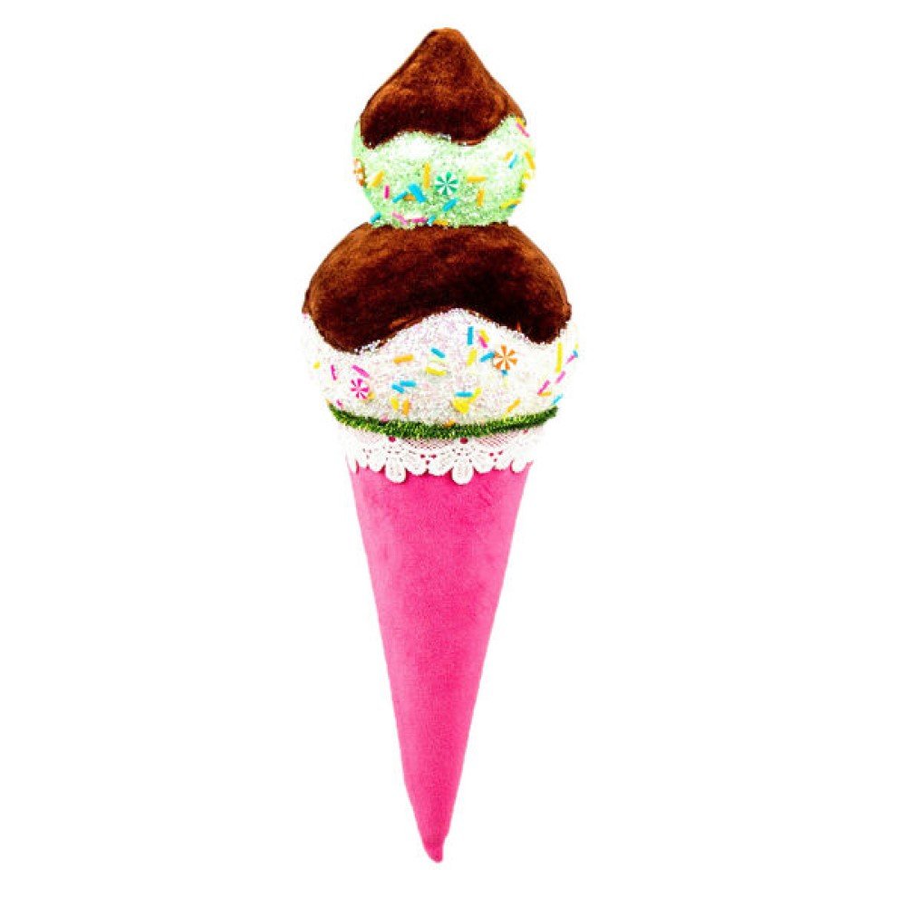 Pink Chocolate Ice Cream Cone, 13"