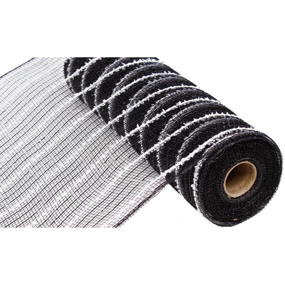 Metallic Drift Mesh: Black/White, 10"