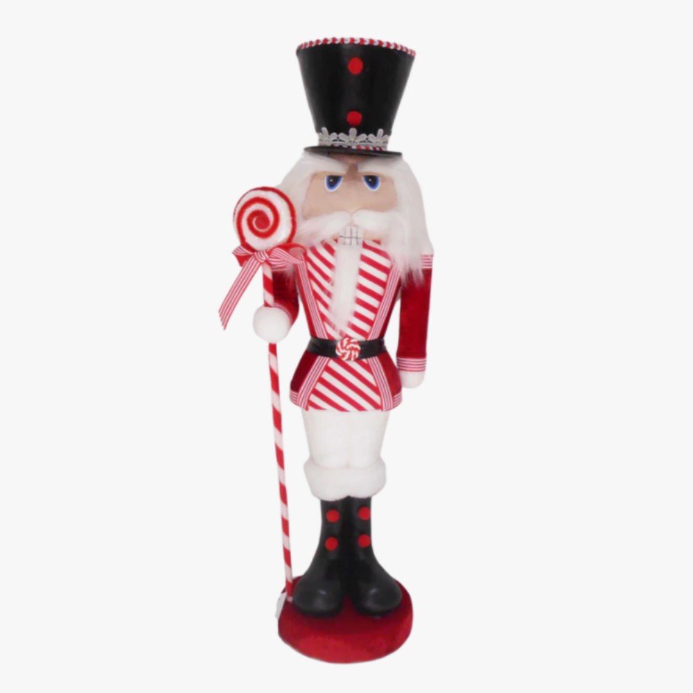 Nutcracker w/ Peppermint Staff: Black Hat, 24"
