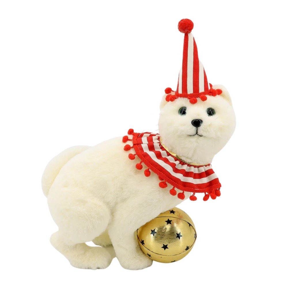 Cat w/ Black Star Christmas Ball, 16"