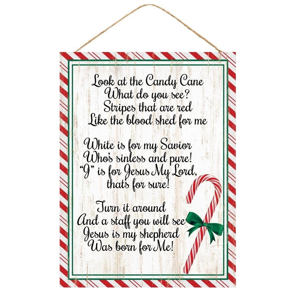 Candy Cane Poem Sign, 15.75"