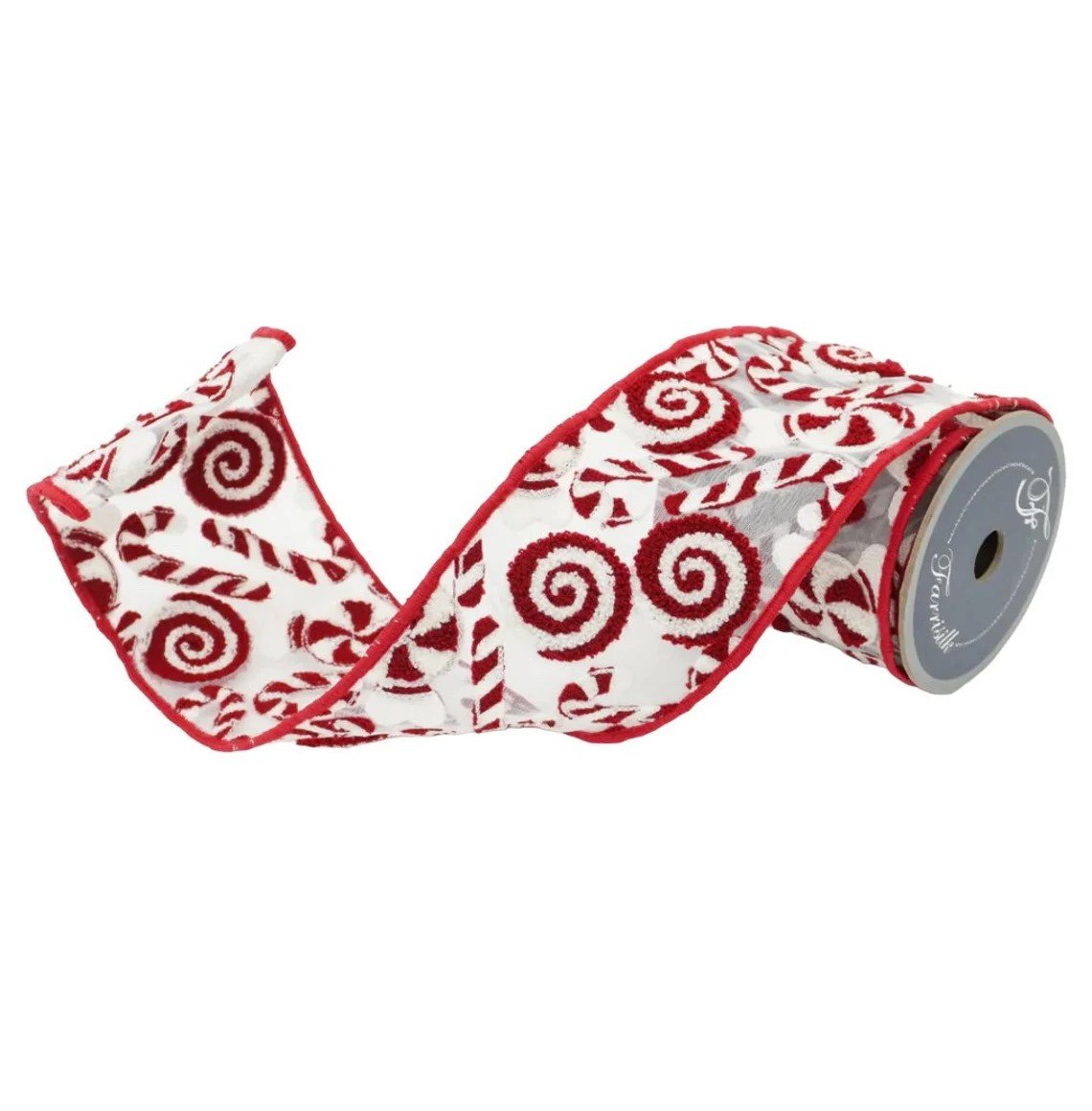 Embroidered Candies: Red/White, 4"