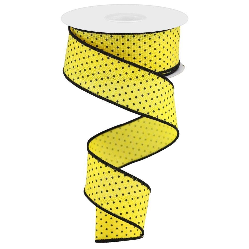 Swiss Dots: Yellow/Black, 1.5"