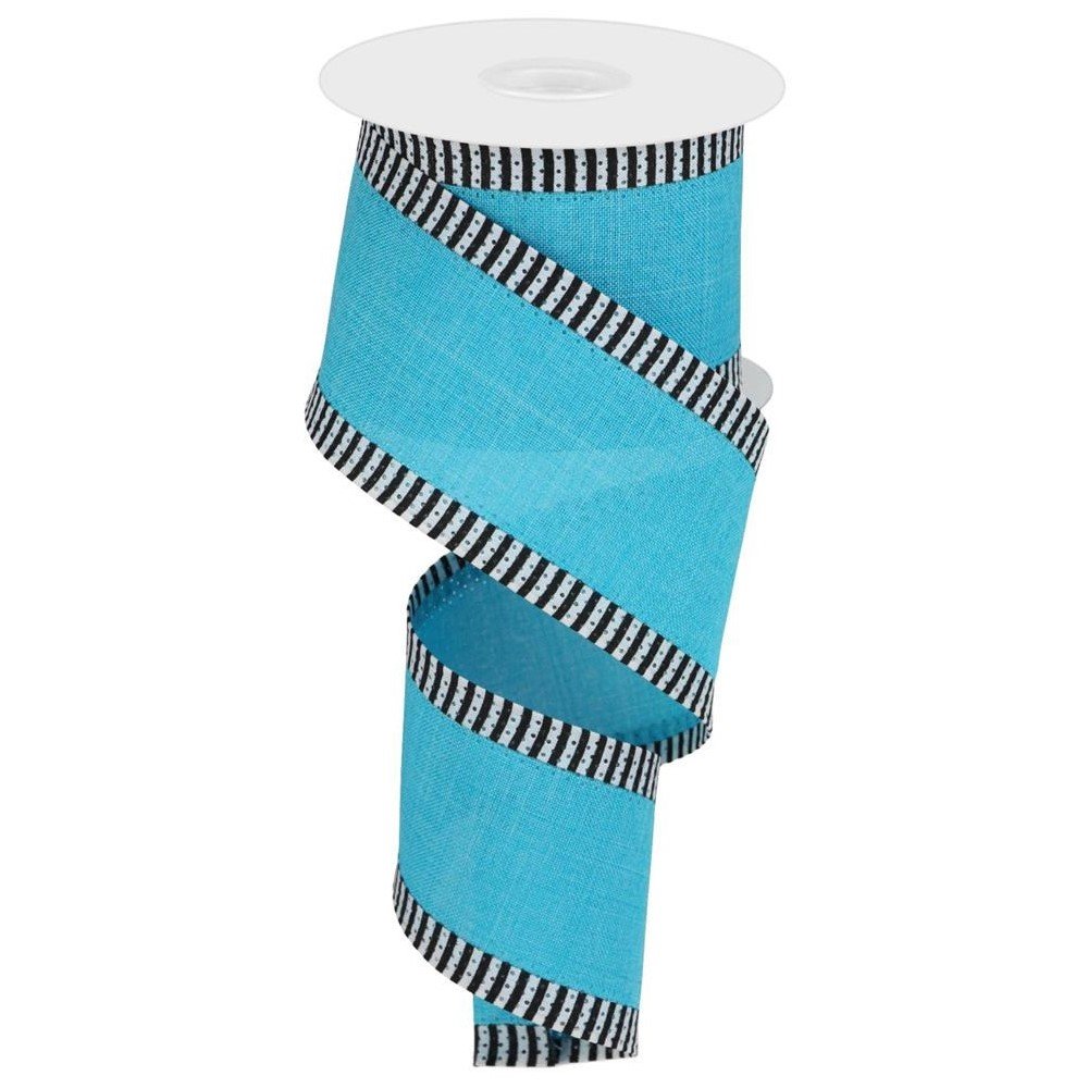 Royal Burlap/Thin Stripe: Turquoise, 2.5"
