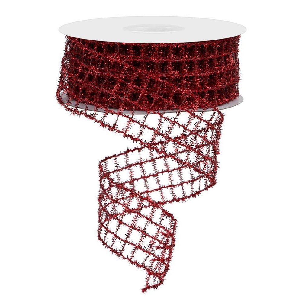 Tinsel Mesh: Red, 1.5"