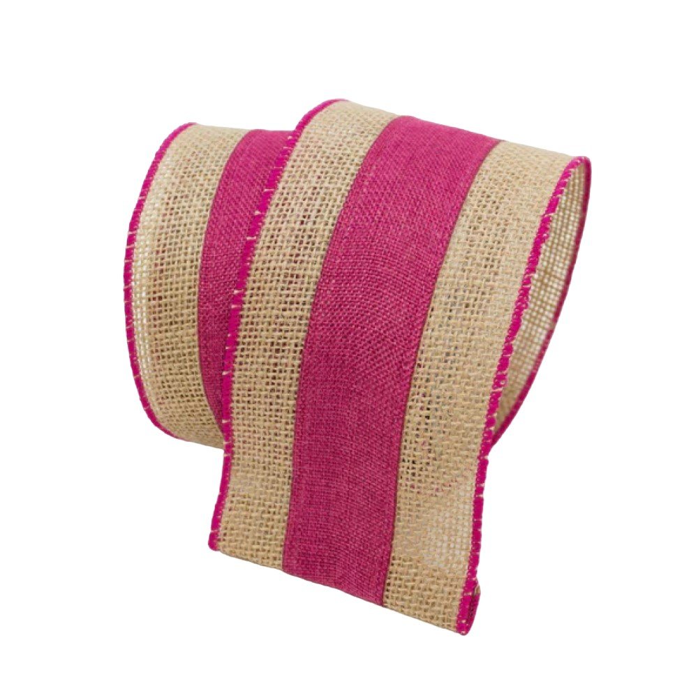 Burlap Borders: Pink, 4"