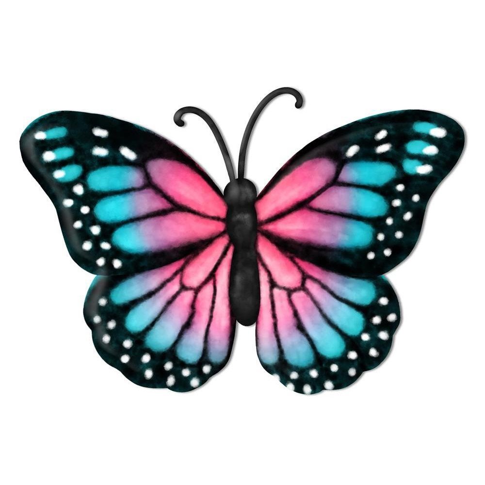 Metal Embossed Monarch: Blue, 12"