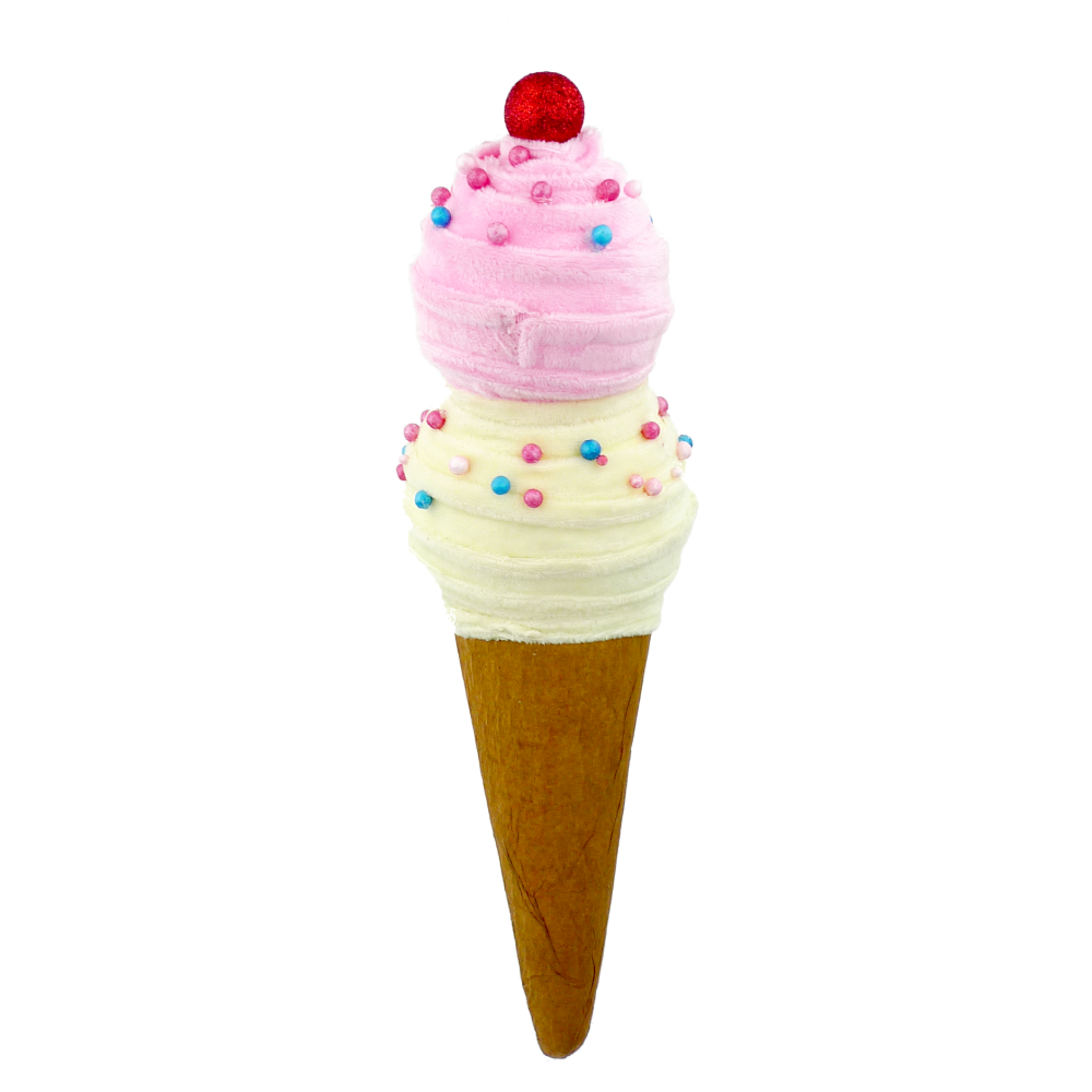 Ice Cream Ornament: Pink/Cream, 17"