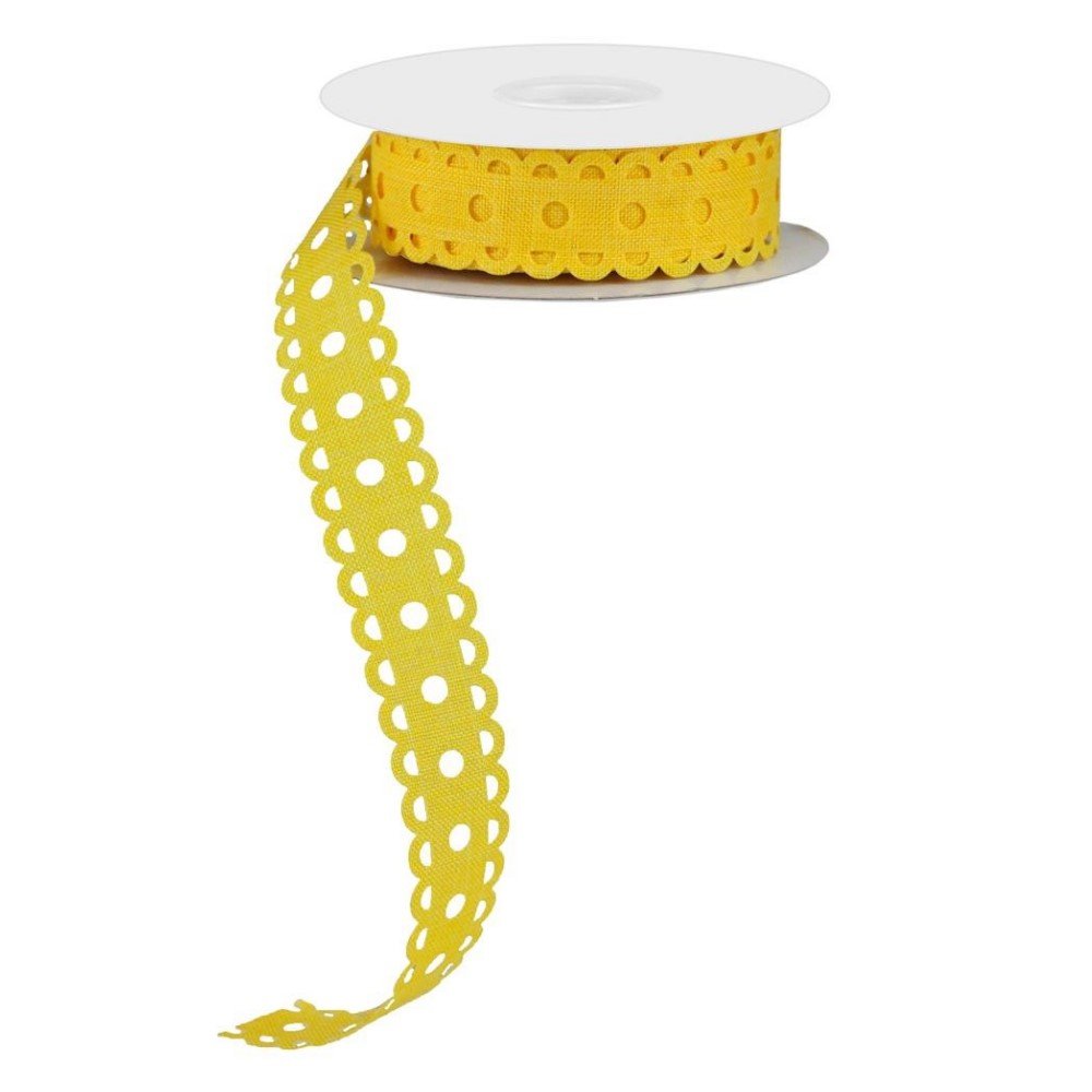 Royal Burlap Lace/Dot Ribbon, 1"