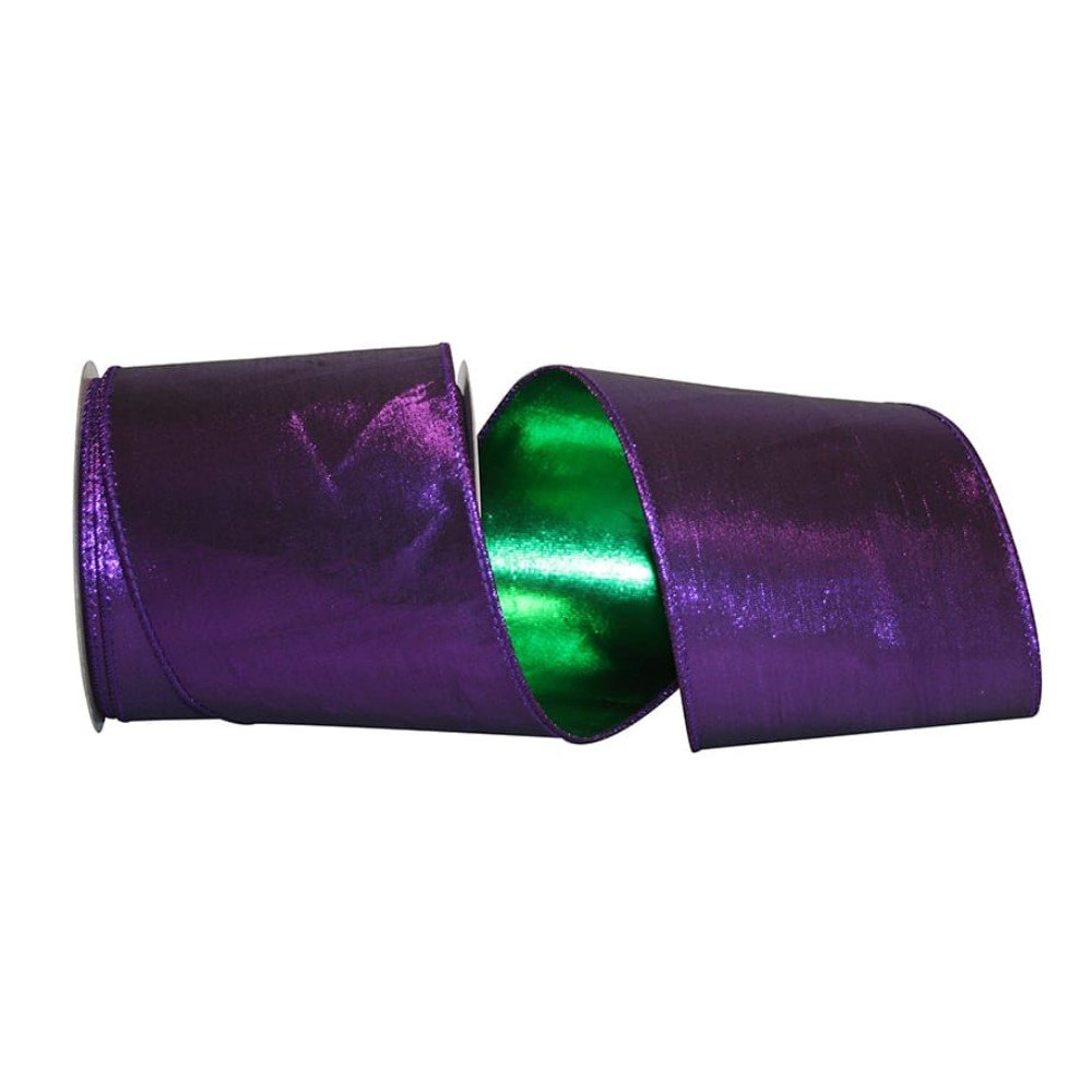 Metallic Shine Ribbon: Purple/Green, 4"
