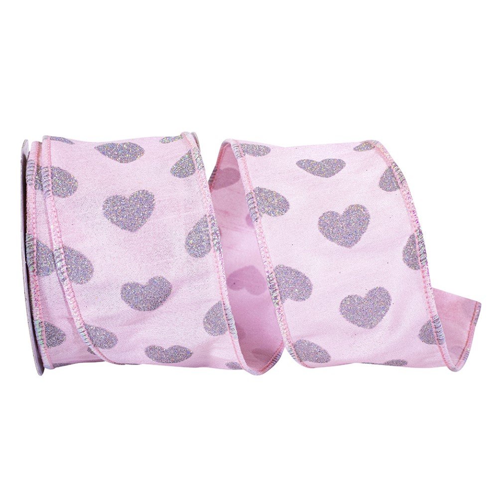 Heart Glitter Dupioni, 2.5"