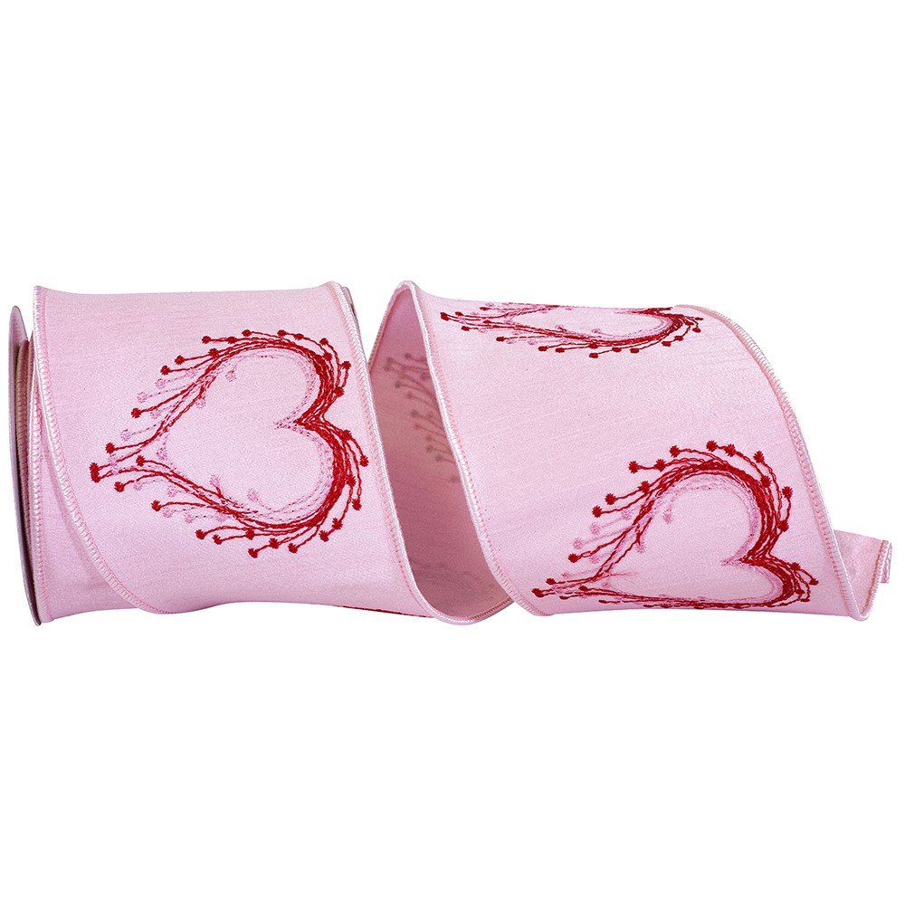 Heart Embroidery Deluxe Dupioni, 4"