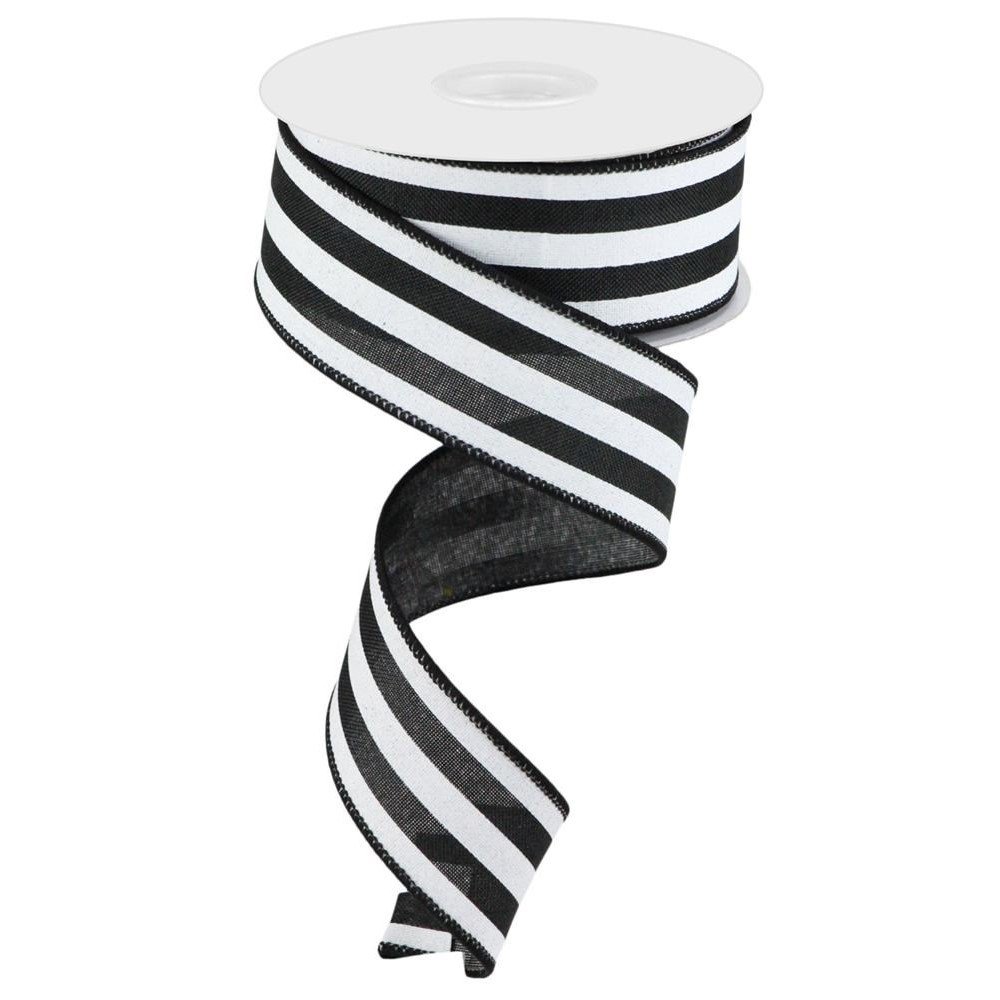 Vertical Stripe: Black/White, 1.5"