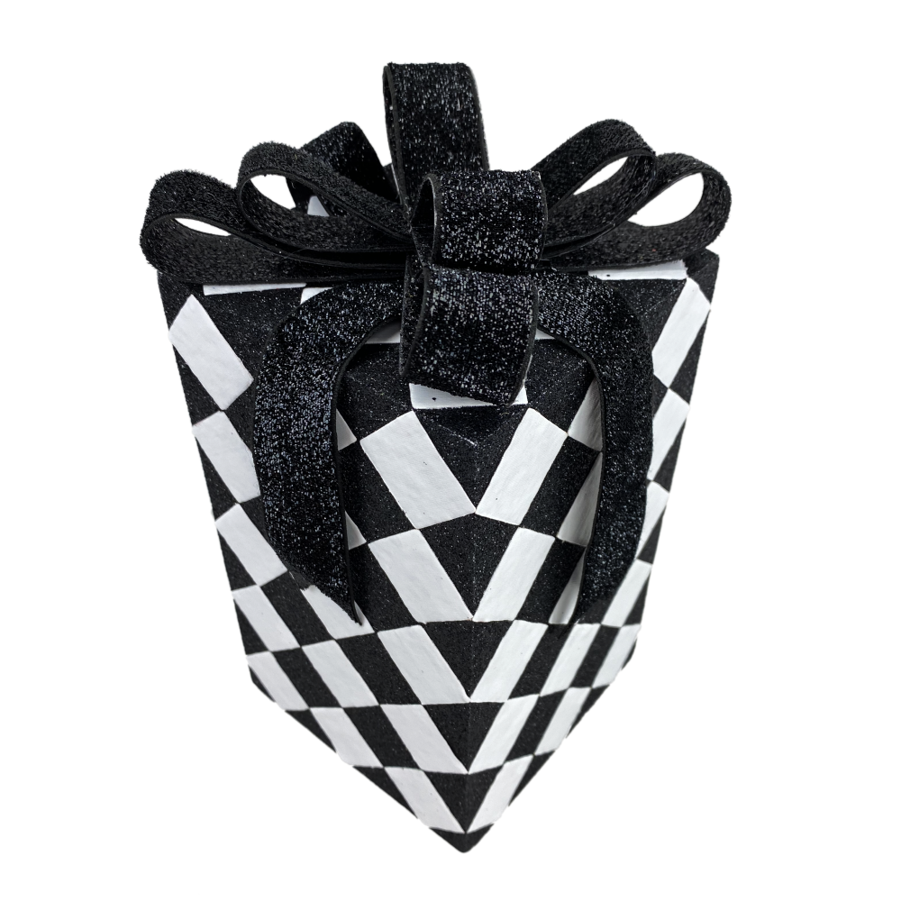 Harlequin Gift Box: Black/White, 9"