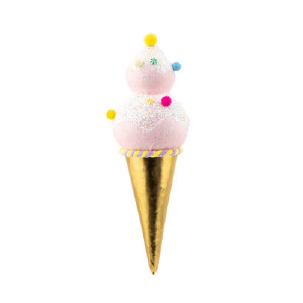 Pink Double Scoop Ice Cream Cone Ornament, 15"
