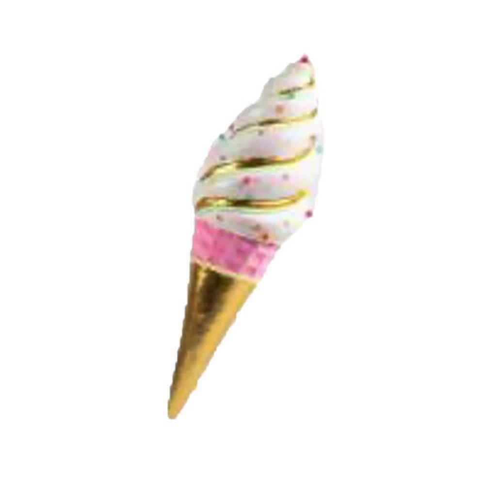 Giant Hanging Ice Cream Ornament: Pink/Gold, 29.5"