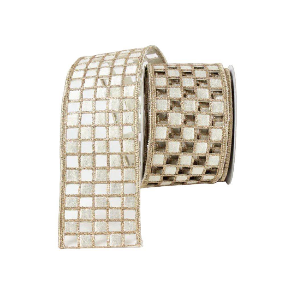 Checker Lace: Platinum, 2.5”