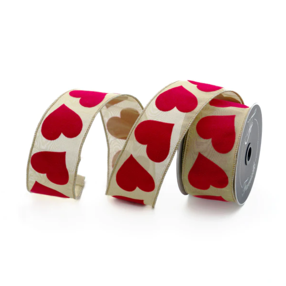 Flocked Hearts, 2.5"