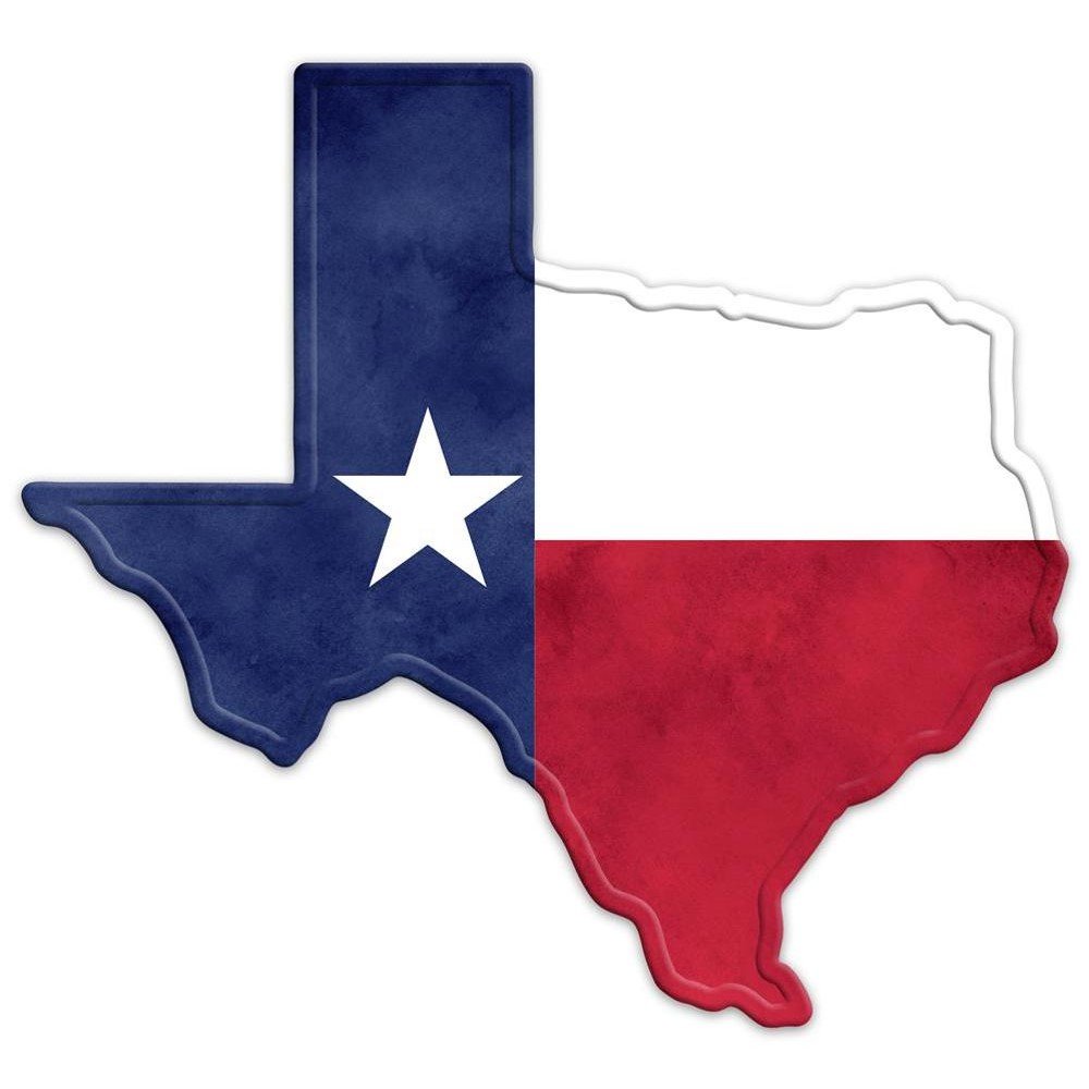 Metal Texas Flag Sign, 12.5"