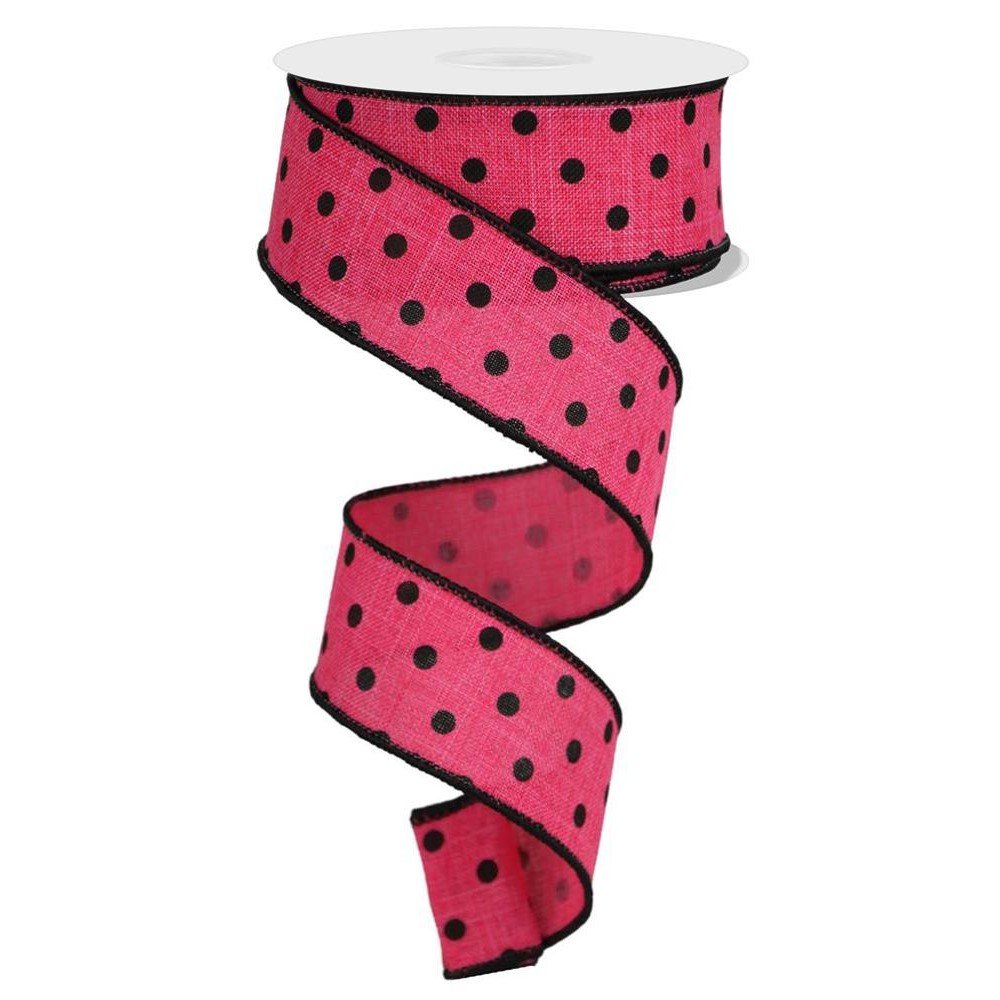 Small Polka Dot: Hot Pink/Black, 1.5"