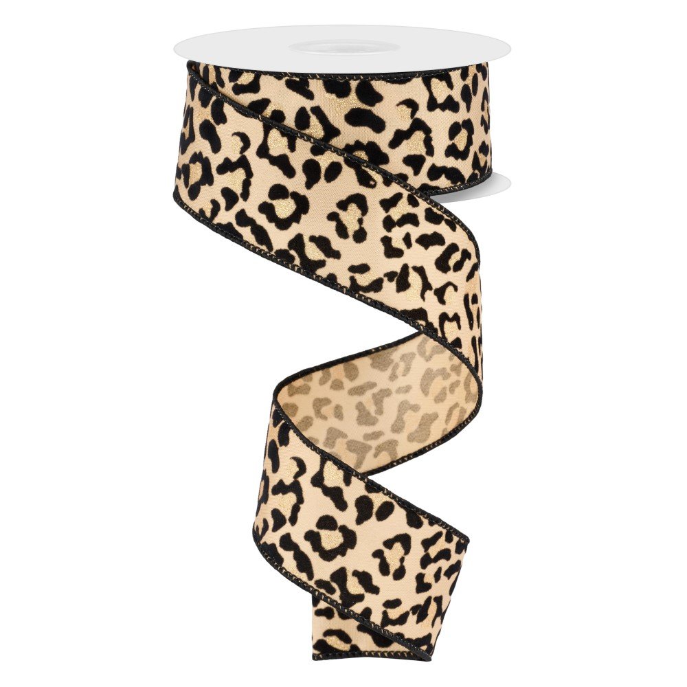 Woven Leopard Print, 1.5"