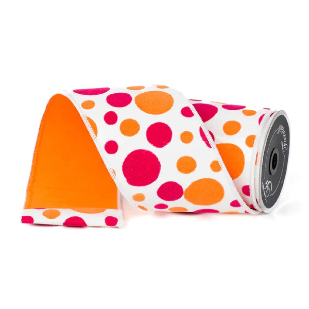 Mod Dots: Hot Pink/Orange, 4"