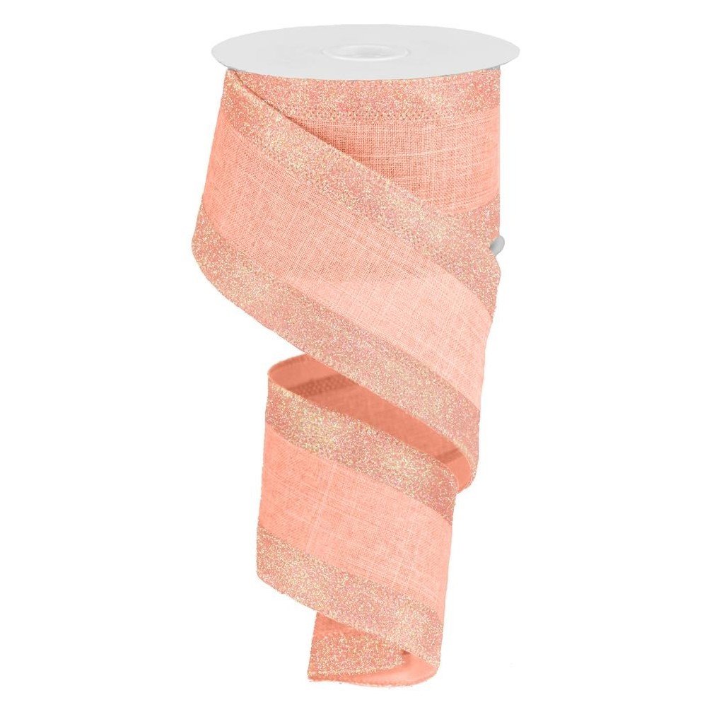 3-In-1 Royal Burlap/Glitter: Peach, 2.5"