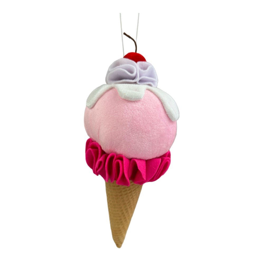 Ice Cream Ornament: Pink, 11"