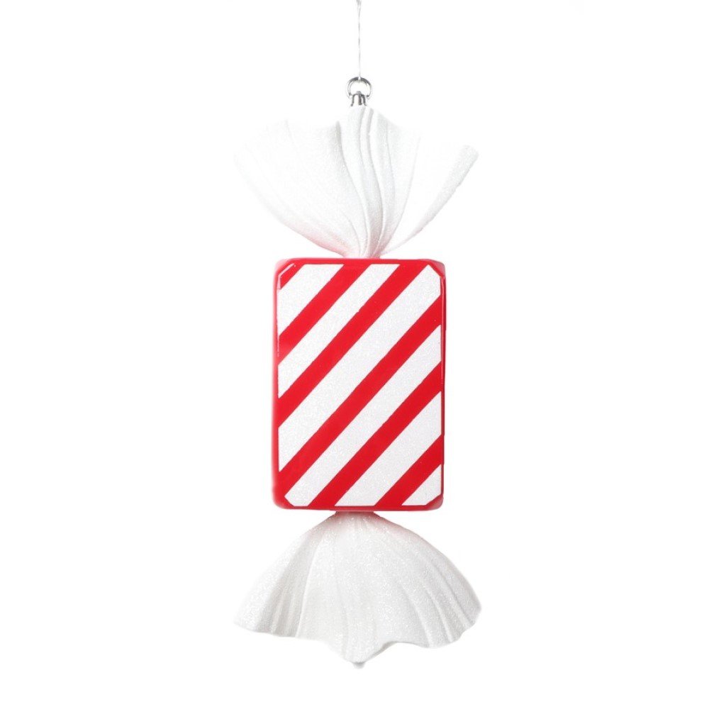 Rectangle Striped Candy Ornament: Red, 18.5"