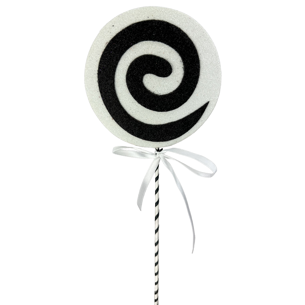 Lollipop Pick: White Swirl, 17"